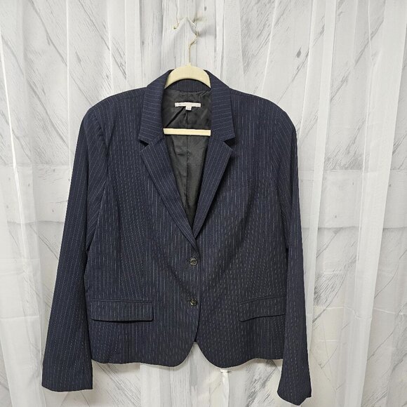 Gap Navy Blazer Single Breasted Blue Pinstriped Preppy Collegiate Office 20 - Picture 11 of 11